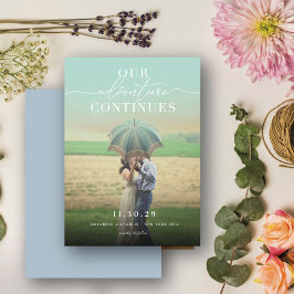 Unser Adventure setzt das Chic Classic Script-Foto Save The Date