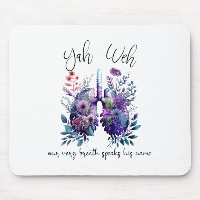 Unser Atemzug spricht seinen Namen Yhwh Christlich Mousepad (Vorne)