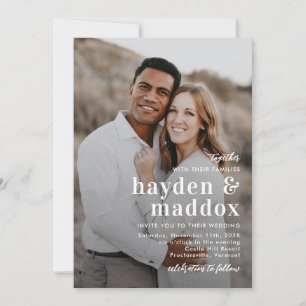 Unser Augenblick Einfaches elegantes Foto Hochzeit Einladung