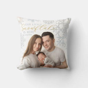 Unser Baby-Foto-Kissen Kleine Schneeflocke Kissen