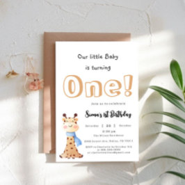 Unser Baby macht einen Niedlichen Giraffe 1. Gebur Einladung
