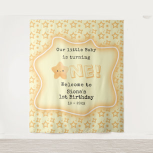 Unser Baby wird ein süßer Stern zum 1. Geburtstag Wandteppich