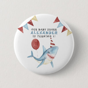 Unser Babyhai zum 1. Geburtstag unter dem Meer Button