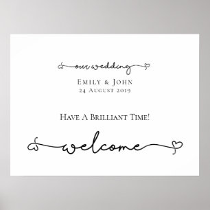 Unser Begrüßungs-Herzschlag schlägt Skriptzeichen  Poster