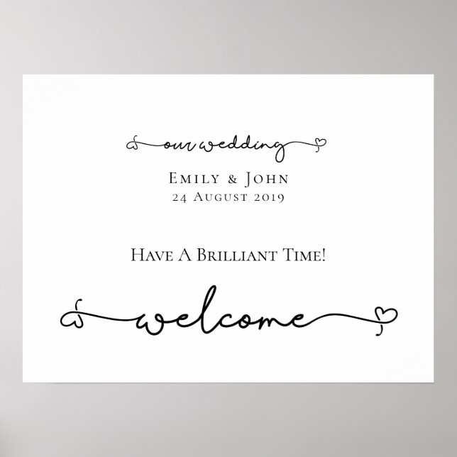 Unser Begrüßungs-Herzschlag schlägt Skriptzeichen  Poster (Vorne)