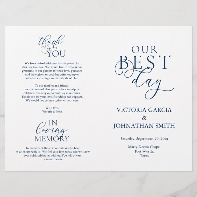 Unser bester Tag, Hochzeitsfeier - Folbares Progra (Vorderseite)