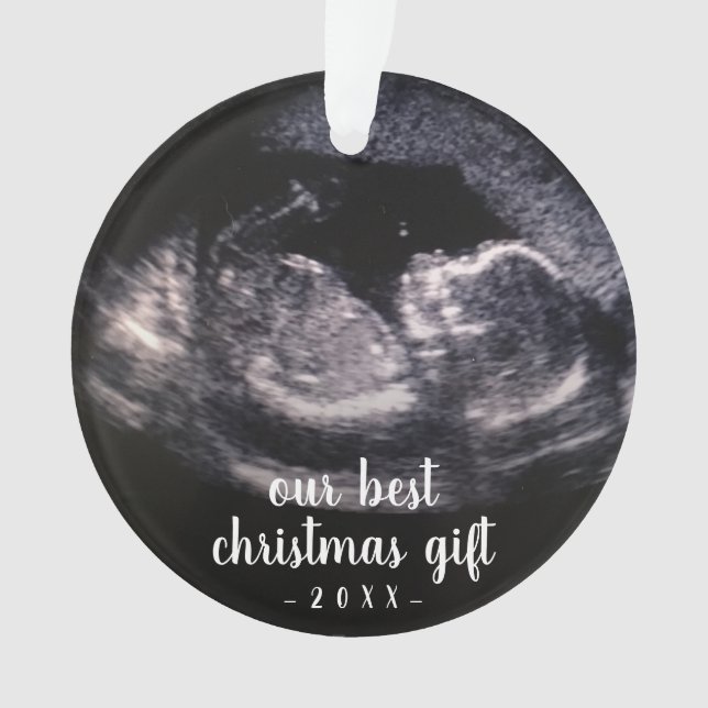 Unser bestes Weihnachtsgeschenk Niedlich Blue Ultr Ornament (Vorderseite)