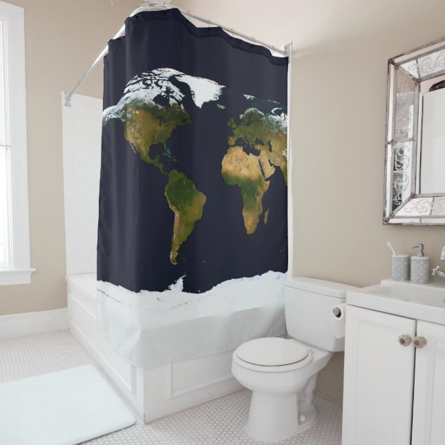 Unser Blue Marble America Centric Duschvorhang (Beispiel)