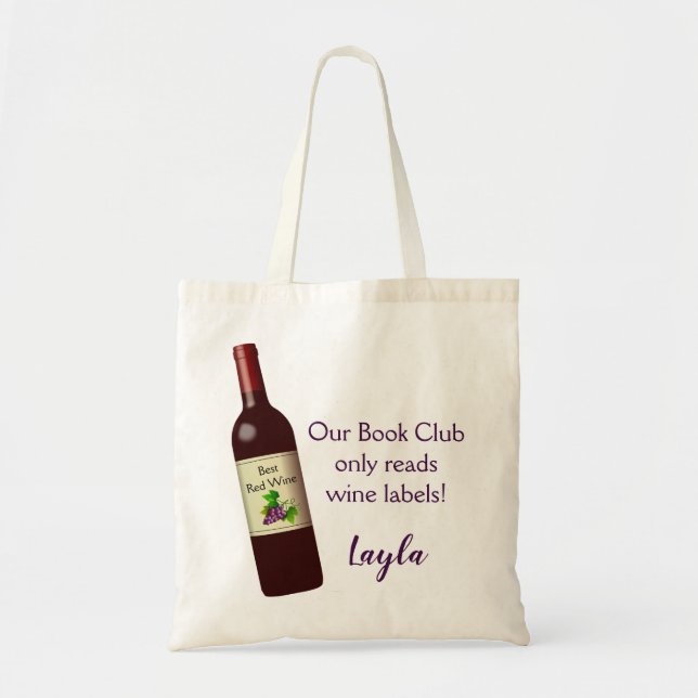 Unser Buchclub kann nur Weinetiketten lesen Tragetasche (Vorne)