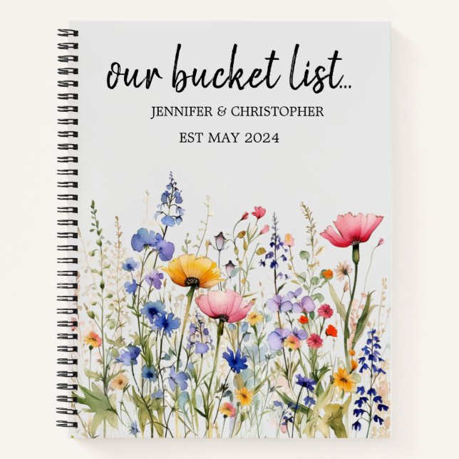 Unser "Bucket List Coups Adventure Keepake Journal Notizbuch (Vorderseite)