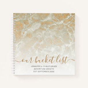 Unser Bucket List Sand Marble Gold Glitzer Notizbuch