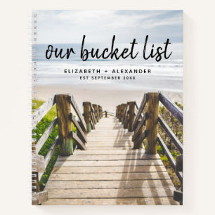 Unser Bucket List Strand Paare Erinnerungsjournal Notizbuch