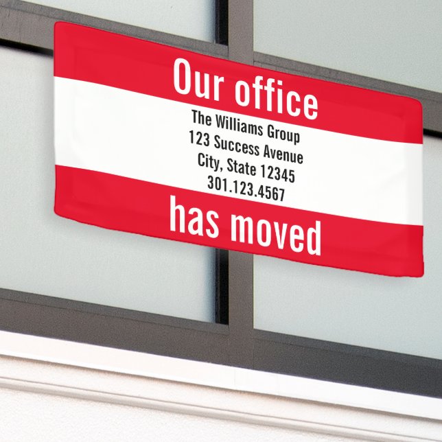 Unser Büro hat die Ankündigung rot und weiß versch Banner (Äußeres Gebäude)