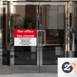 Unser Büro hat die Ankündigung von Rot-Bewegung ve Fensteraufkleber