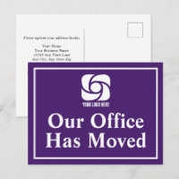 Unser Büro ist umgezogen Purple Business Logo
