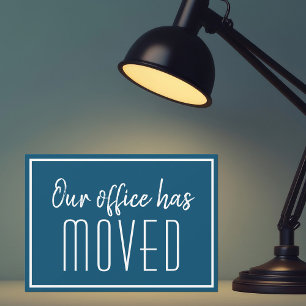 Unser Büro ist umgezogen Simple Blue Business Umzu Ankündigung