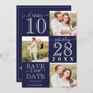 Unser Date Modern Typografy Monogram Foto gerettet Save The Date