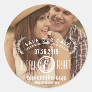 UNSER DATUM gerettet   SAVE THE DATE STICKER