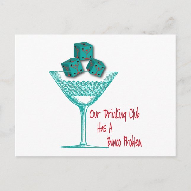 Unser Drink-Club hat ein Bunco-Problem Postkarte (Vorderseite)