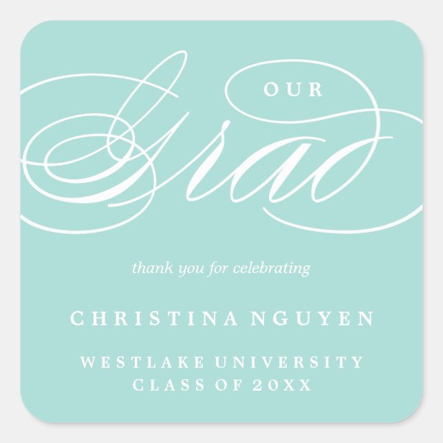 UNSER ELEGANTES SKRIPT GRAD | DANK IHNEN STICKER (Vorderseite)