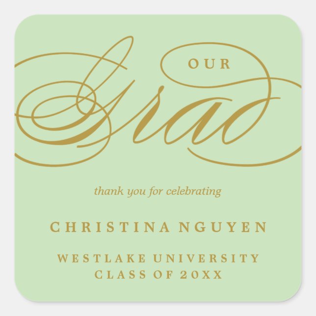 UNSER ELEGANTES SKRIPT GRAD | DANK IHNEN STICKER (Vorderseite)