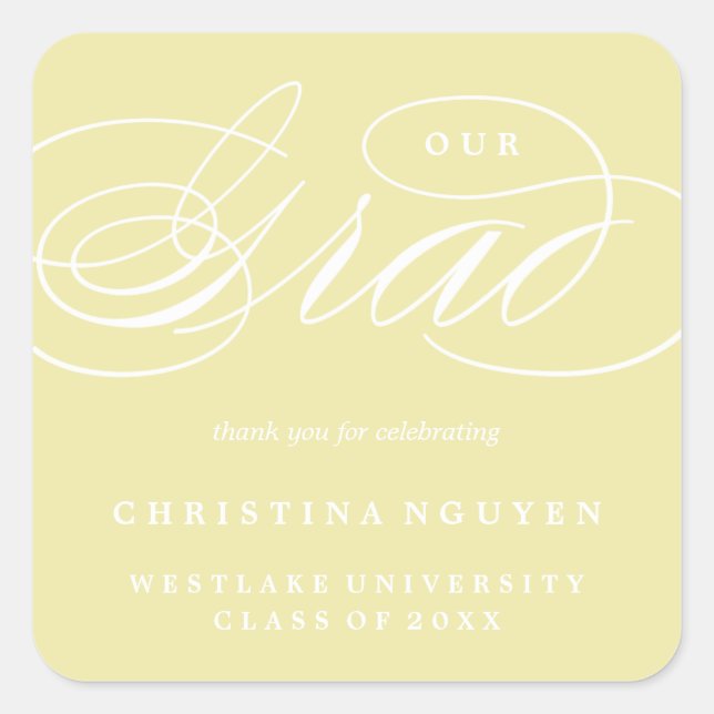 UNSER ELEGANTES SKRIPT GRAD | DANK IHNEN STICKER (Vorderseite)