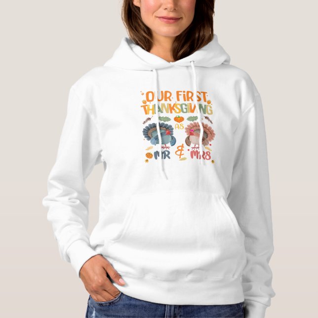 Unser erster Erntedank, Herr und Frau Couple, Verh Hoodie (Vorderseite)
