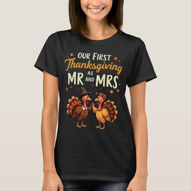 Unser erster Erntedank, Herr und Frau Paares, habe T-Shirt (Vorderseite)