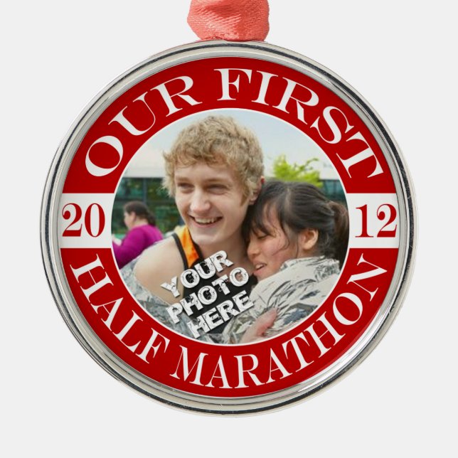 Unser erster Halbmarathon - 2012 Ornament Aus Metall (Vorne)