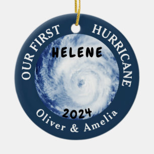 Unser erster Hurrikan Helene   Benutzerdefinierter Keramik Ornament
