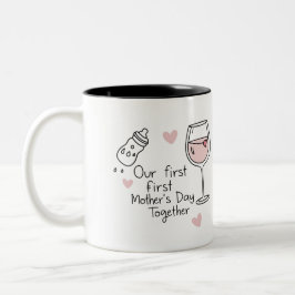 Unser erster Muttertag - sanfte romantische Grafik Zweifarbige Tasse