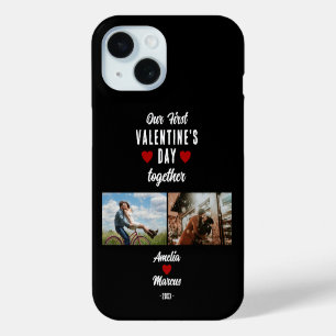 Unser erster Valentinstag zusammen 2 Fotos Schwarz Case-Mate iPhone Hülle