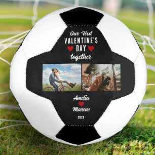 Unser erster Valentinstag zusammen 2 Fotos Schwarz Fußball
