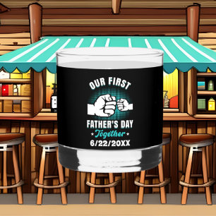 Unser erster Vatertag fügen Datum Whiskey Glass hi Whiskyglas