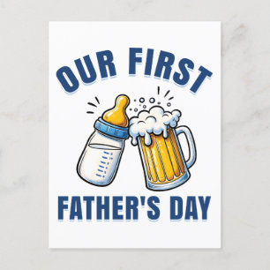 Unser erster Vatertag Postkarte