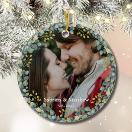 Unser erster Weihnachts-Couple-Foto-Grünreath Keramik Ornament