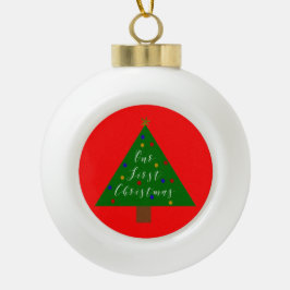 Unser erster Weihnachts-Neuvermählter Keramik Kugel-Ornament