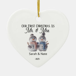 Unser Erster Weihnachtsmann & Mrs. Holiday Keramik Ornament