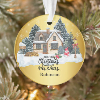 Unser erster Weihnachtsnamen zusammen mit dem Foto Ornament