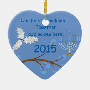 Unser erstes Chanukka verzieren zusammen Geschenk Keramik Ornament
