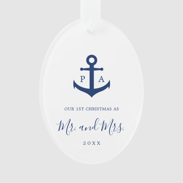 Unser erstes Foto für die Nautische Weihnachtsmono Ornament (Vorderseite)