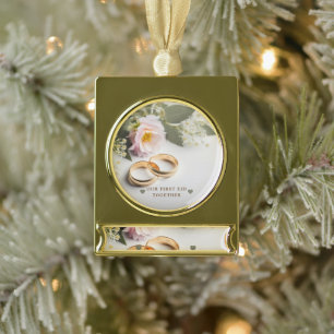 Unser erstes gemeinsames Abendessen Bannerdekorati Banner-Ornament Gold