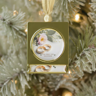 Unser erstes gemeinsames Abendessen Bannerdekorati Banner-Ornament Gold