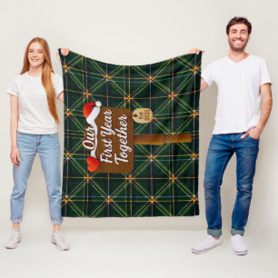 Unser erstes Jahr zusammen 2025 Holzschild Fleecedecke
