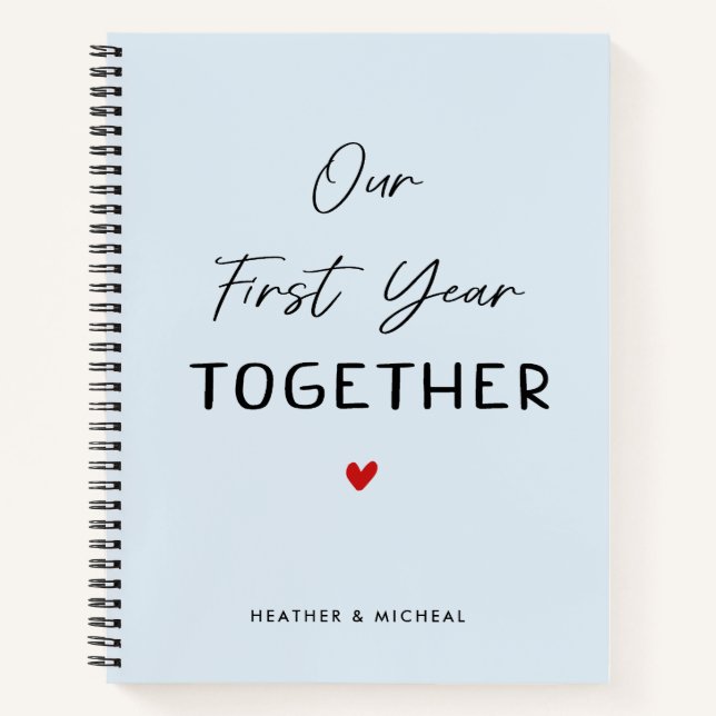 Unser erstes Jahr zusammen Valentins Geschenkjourn Notizbuch (Vorderseite)