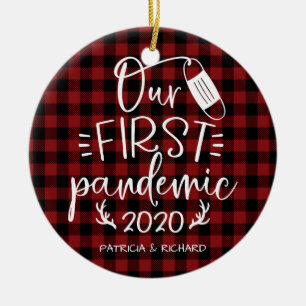 Unser erstes Pandemie-Paar-Andenken Covid Keramik Ornament