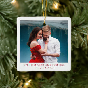 Unser erstes Personalisiertes Foto zu Weihnachten Keramikornament