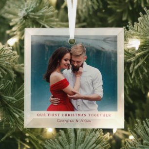 Unser erstes Personalisiertes Foto zu Weihnachten Ornament Aus Glas