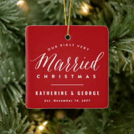 Unser erstes, sehr Verheiratetes Weihnachtsfest Keramikornament