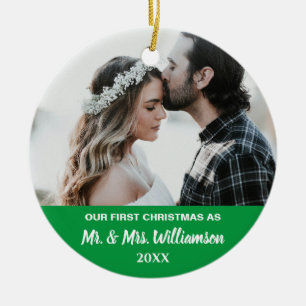 Unser erstes Verheiratetes Weihnachts-Couple-Custo Keramik Ornament